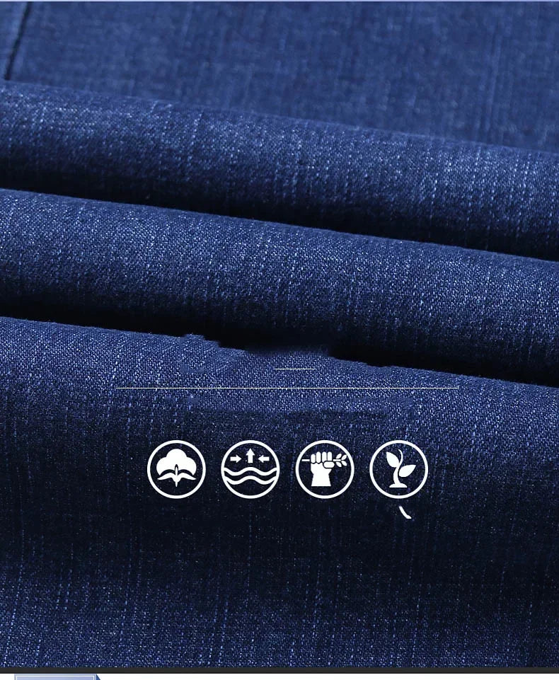 Vyriški Klasikiniai Juodi Džinsai - Minkšti Biker Stiliaus Denim Kelnės