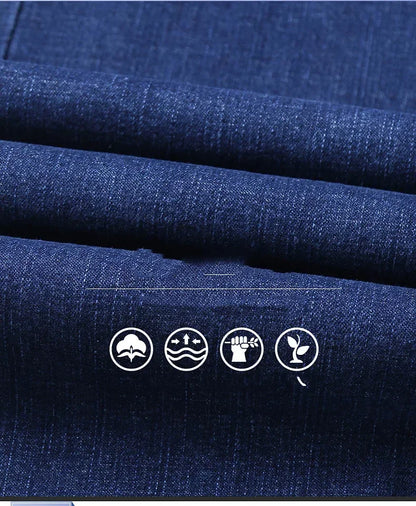 Vyriški Klasikiniai Juodi Džinsai - Minkšti Biker Stiliaus Denim Kelnės