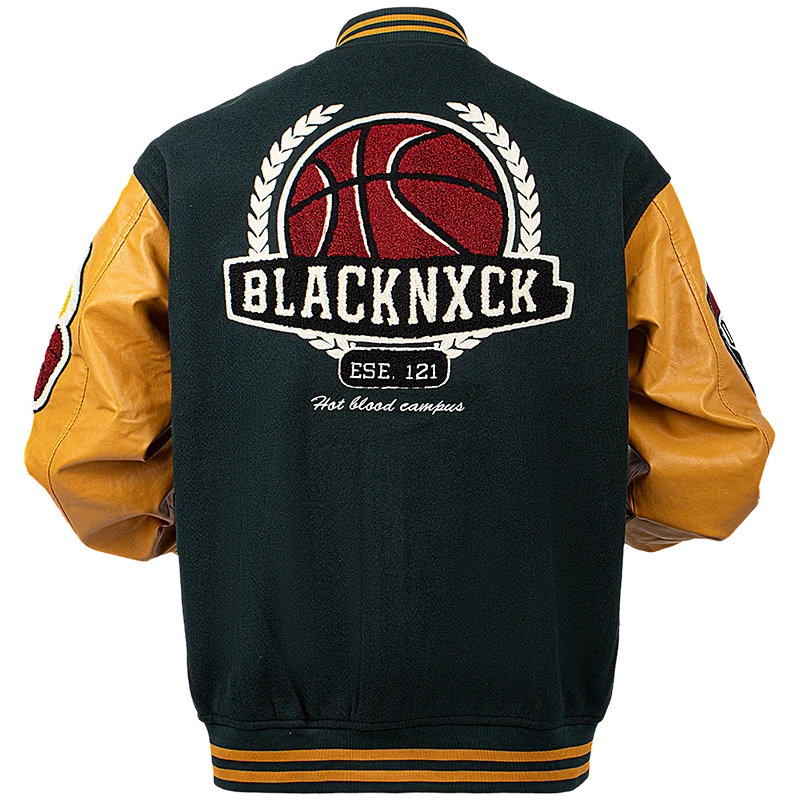 Vyriška Bomber Striukė - Siuvinėta Varsity Motociklininkų Striukė