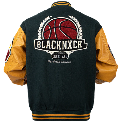 Vyriška Bomber Striukė - Siuvinėta Varsity Motociklininkų Striukė