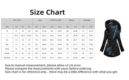 Pliušinis Žieminis Paltas Moterims su Gobtuvu - Šiltas Vėjui Atsparus Striukė Didelių Dydžių