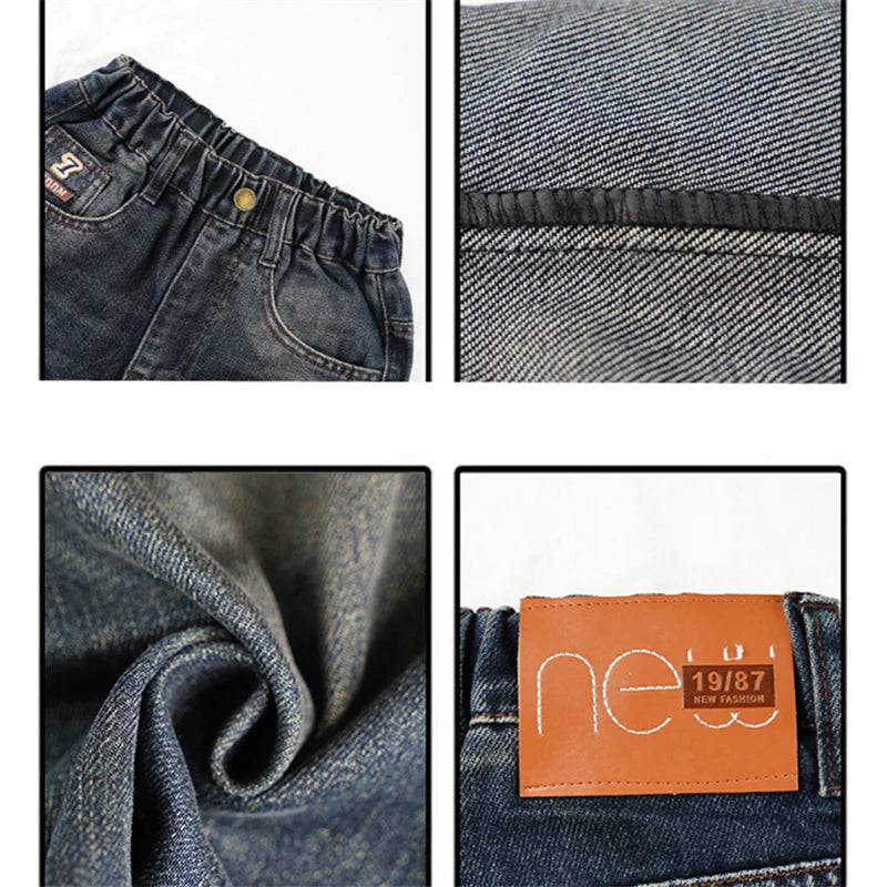 Vaikų Baggy Džinsai Paaugliams - Distressed Retro Stiliaus Denim Kelnės