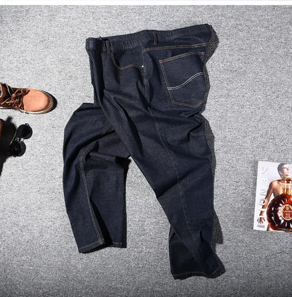Vyriški Ypač Didelio Dydžio Džinsai 200KG - 10XL-15XL Juodi Stretch Tiesūs Rudens Žiemos Kelnės