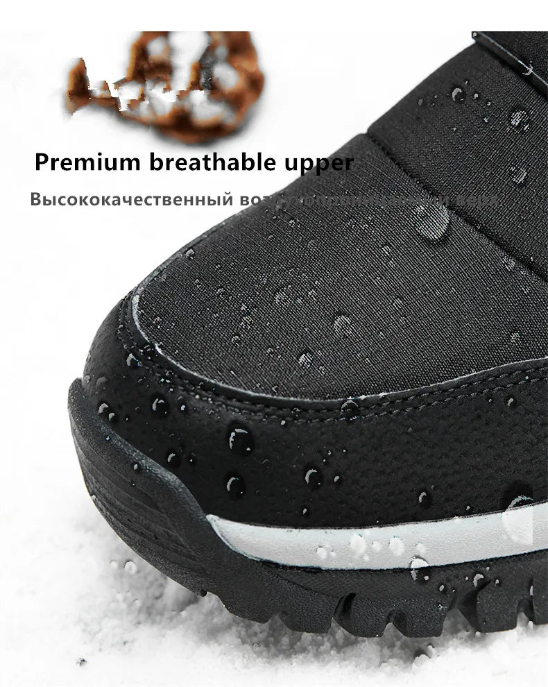 Vyriški Aukšti Žieminiai Batai su Kailiuku - Neslystantys Sniego Batai Darbui