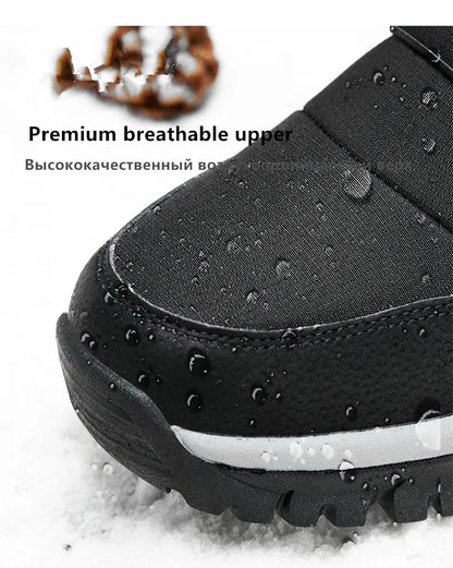 Vyriški Aukšti Žieminiai Batai su Kailiuku - Neslystantys Sniego Batai Darbui