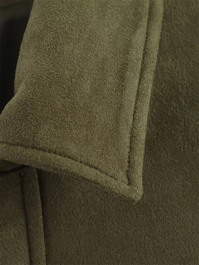 Moteriškas Paltas - Stilingas Rudens Žiemos Švarkas Moterims Laisvo Kirpimo