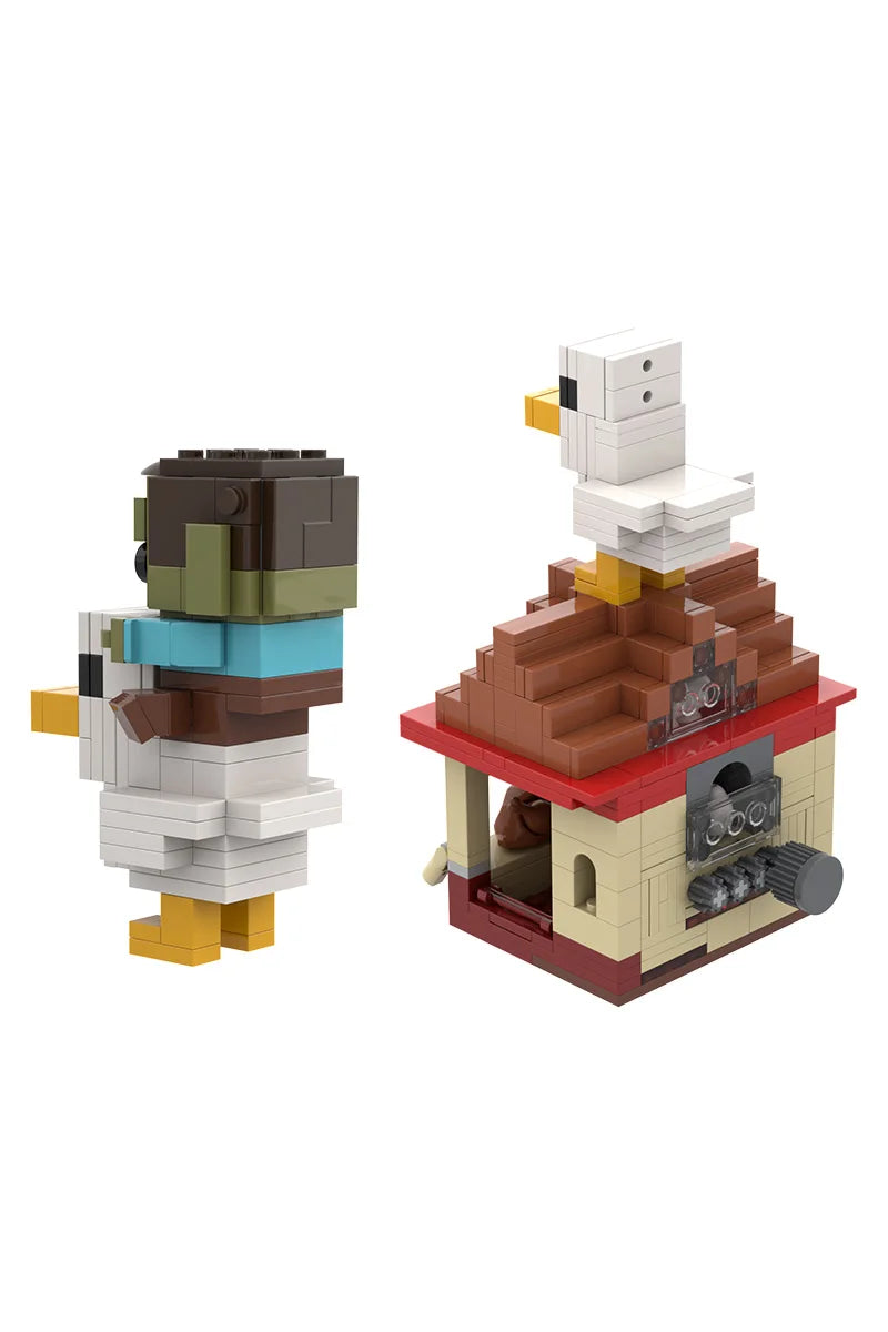 MOC Minecraft Vištos Jojikas - Interaktyvus Žaidimas - Lavos Višta Konstruktorius