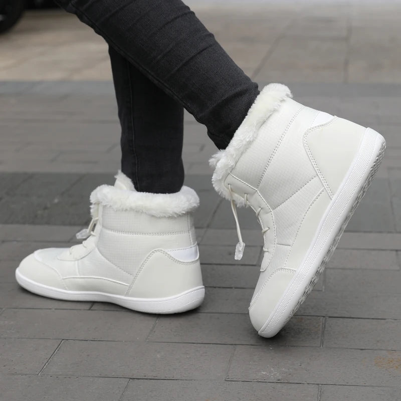 Žieminiai Barefoot Batai Moterims - Šilti Sniego Batai su Pliušu - Vandeniui Atsparūs