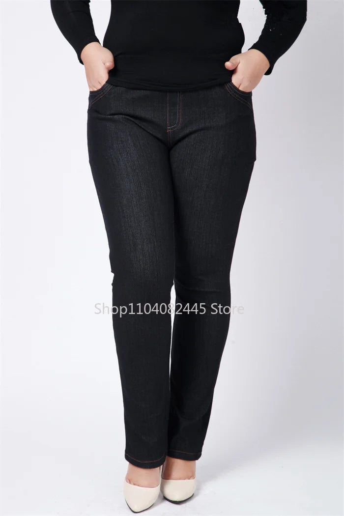 Moteriški Džinsai Aukštoms Moterims Didelių Dydžių - Slim Fit Aukštu Liemeniu