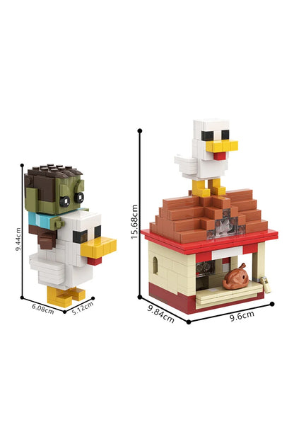 MOC Minecraft Vištos Jojikas - Interaktyvus Žaidimas - Lavos Višta Konstruktorius