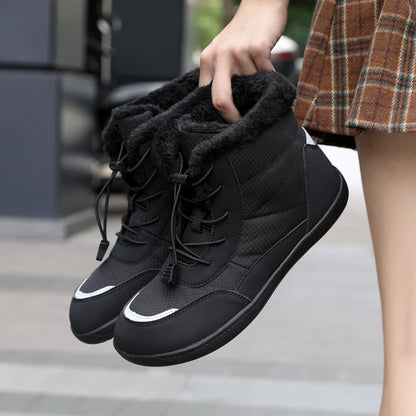 Žieminiai Barefoot Batai Moterims - Šilti Sniego Batai su Pliušu - Vandeniui Atsparūs