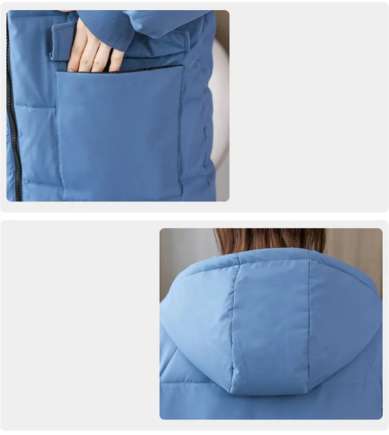 Žieminis Ilgas Paltas Moterims - Vatinė Striukė - Labai Dideli Dydžiai