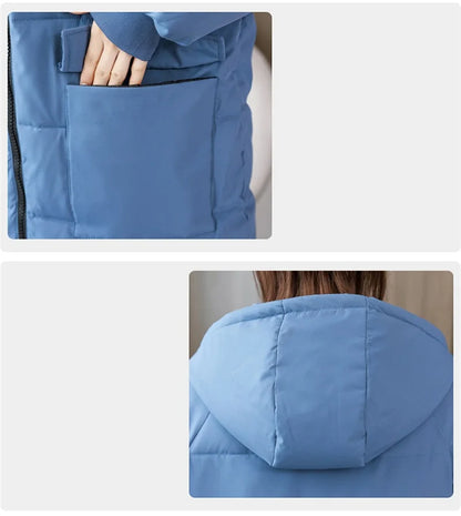 Žieminis Ilgas Paltas Moterims - Vatinė Striukė - Labai Dideli Dydžiai