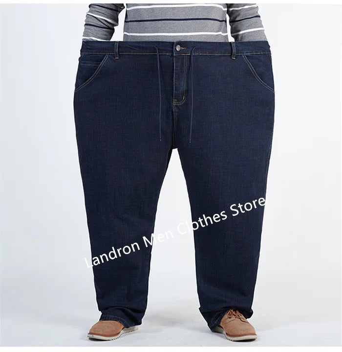 Vyriški Džinsai Didelių Dydžių iki 180KG - Tiesūs Aukštu Liemeniu Dad Džinsai