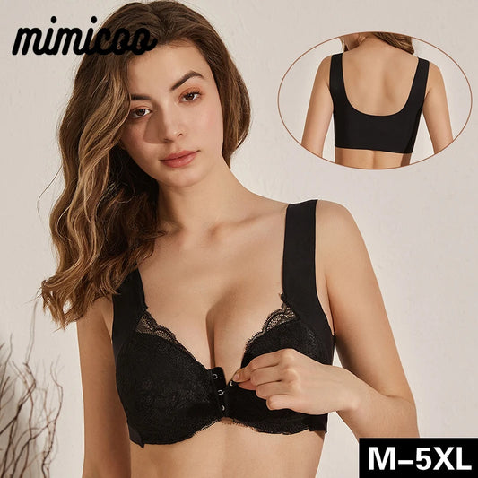 Nėrinuota Liemenėlė su Priekyje Užsegimu - Seamless Push-Up Bra
