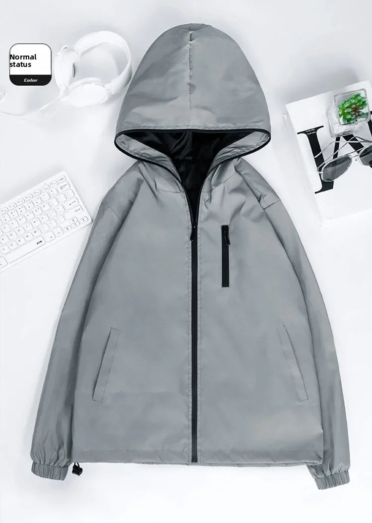 Vyriška Atšvaitinė Striukė - Vandeniui Atspari su Gobtuku Hip Hop Stiliaus