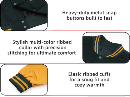 Vyriška Bomber Striukė - Siuvinėta Varsity Motociklininkų Striukė