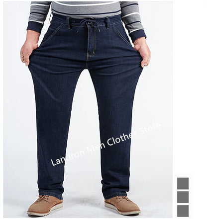 Vyriški Džinsai Didelių Dydžių iki 180KG - Tiesūs Aukštu Liemeniu Dad Džinsai