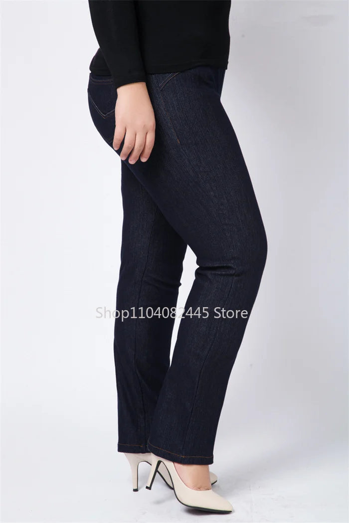 Moteriški Džinsai Aukštoms Moterims Didelių Dydžių - Slim Fit Aukštu Liemeniu
