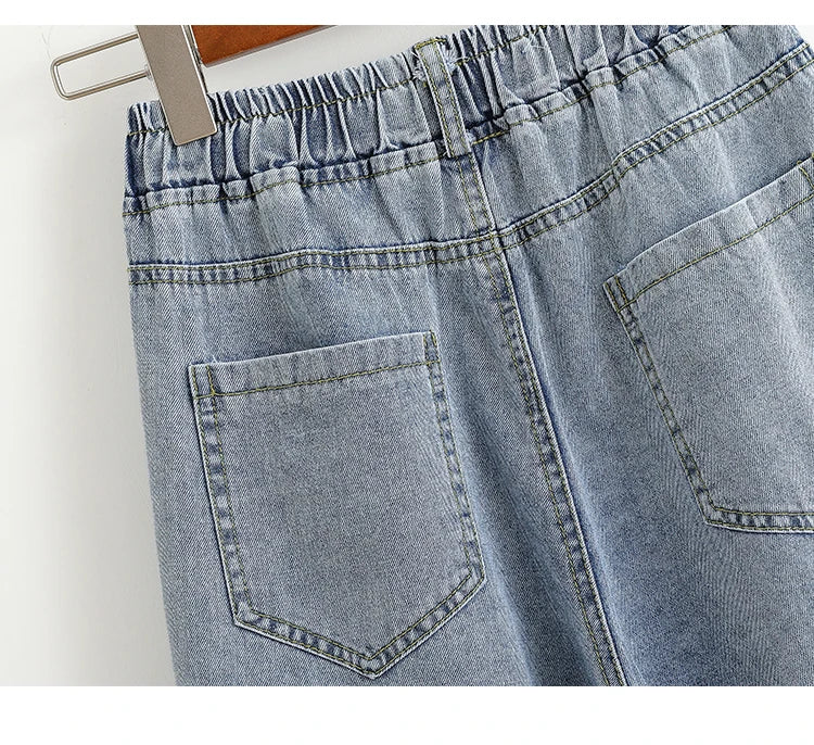 Moterų Aukštu Liemeniu Platus Džinsai -  Wide Leg Denim Kelnės