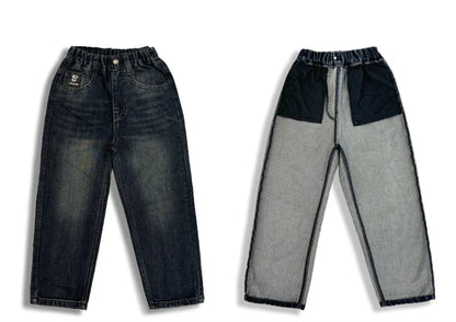 Vaikų Baggy Džinsai Paaugliams - Distressed Retro Stiliaus Denim Kelnės
