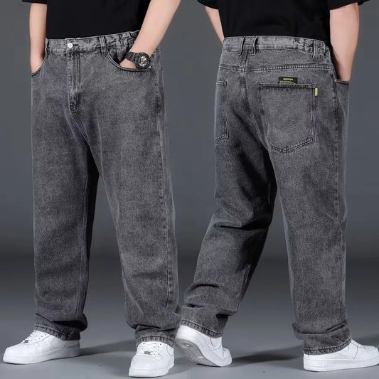 Vyriški Oversize Džinsai - Platūs Baggy Y2K Stiliaus Kelnės su Kišenėmis