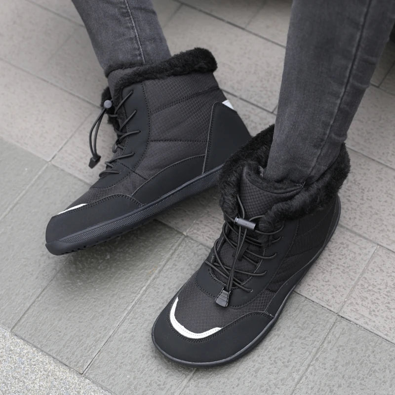 Žieminiai Barefoot Batai Moterims - Šilti Sniego Batai su Pliušu - Vandeniui Atsparūs