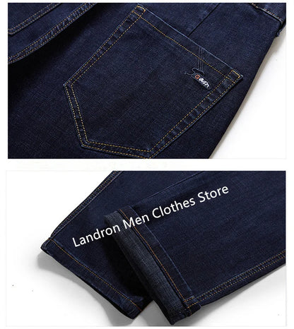 Vyriški Džinsai Didelių Dydžių iki 180KG - Tiesūs Aukštu Liemeniu Dad Džinsai