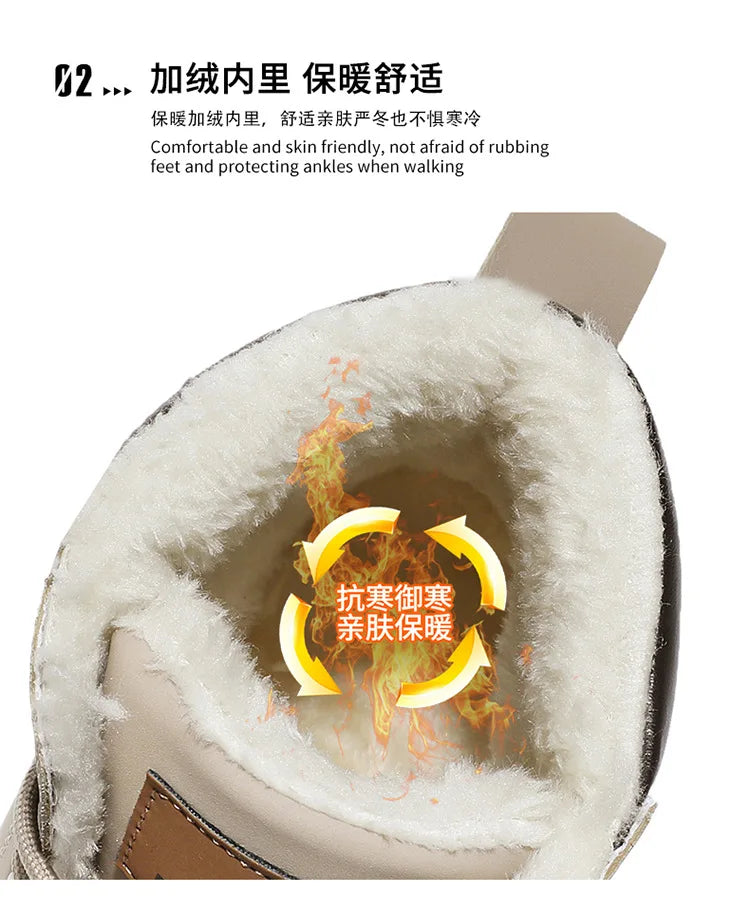 Vyriški Žieminiai Batai su Kailiuku - Šilti Aukšti Batai Storais Padais