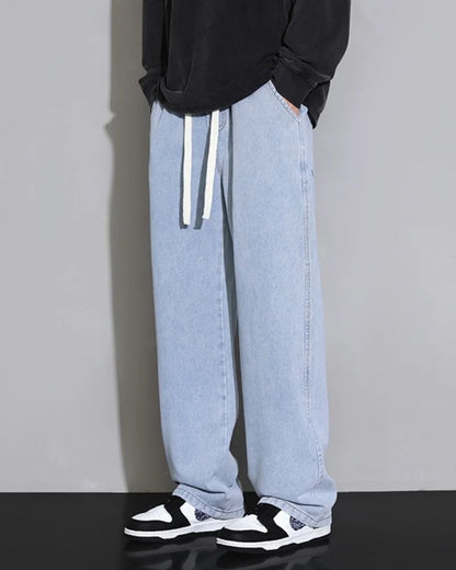 Vyriški Tiesūs Džinsai - Laisvi Plačios Kelnės Hong Kong Stiliaus Rudens Sezonui