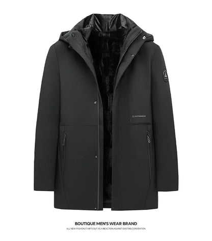 Vyriška Ilga Žieminė Parka Striukė - su Kailiuku ir Gobtuvu