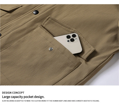 Vyriška Madinga Striukė Korėjiečių Stiliaus - Denim Imitacijos Striukė Pavasariui-Rudeniui-Žiemai