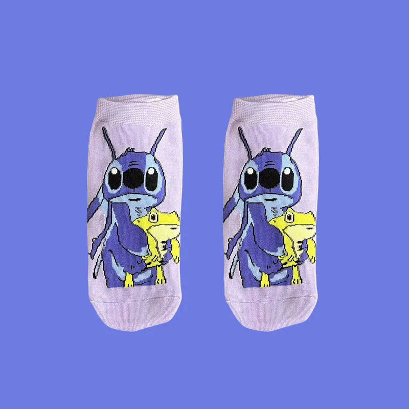 Stitch Animacinės Kojinės Vaikams/Moterims 33-38 - 1/5 Poros Pakuotė