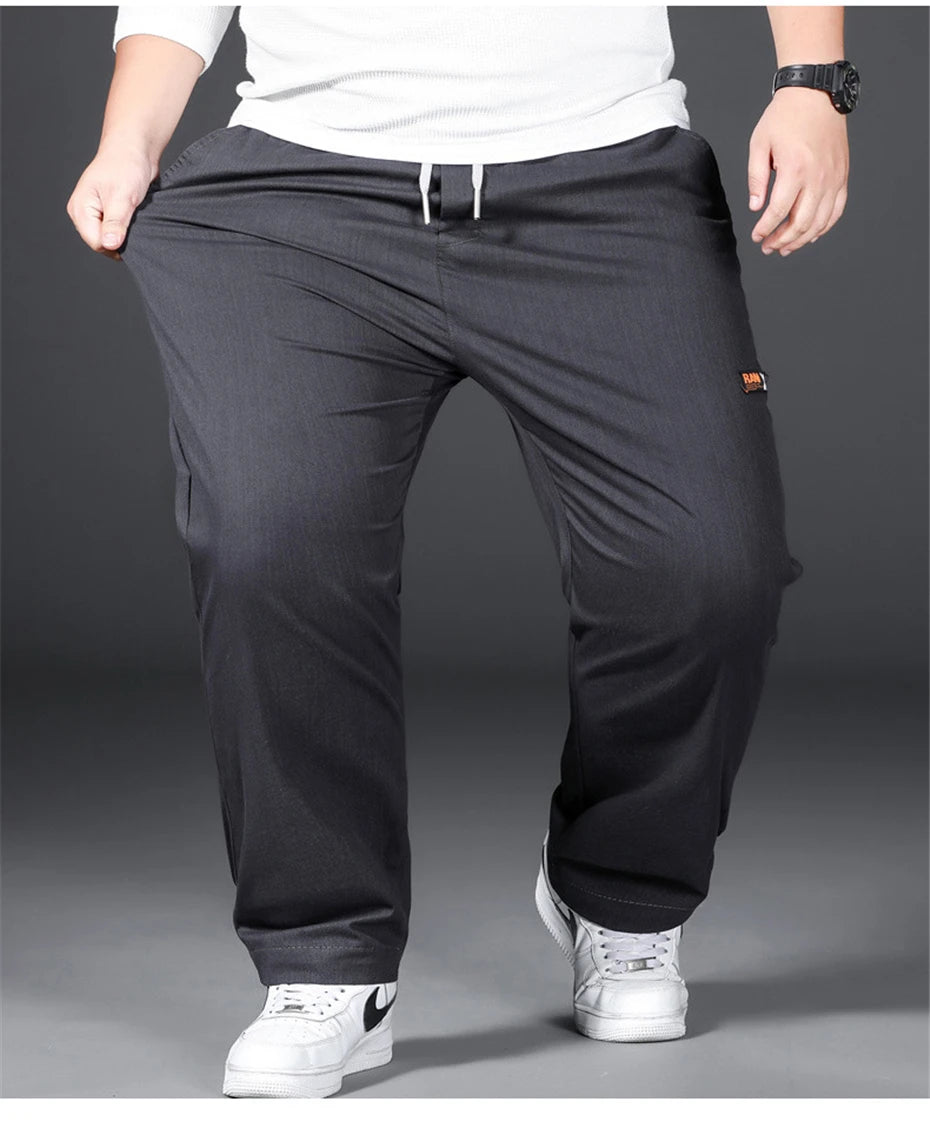 Vyriškos Kelnės - Elastinga Juosmena - Pilkos Juodos