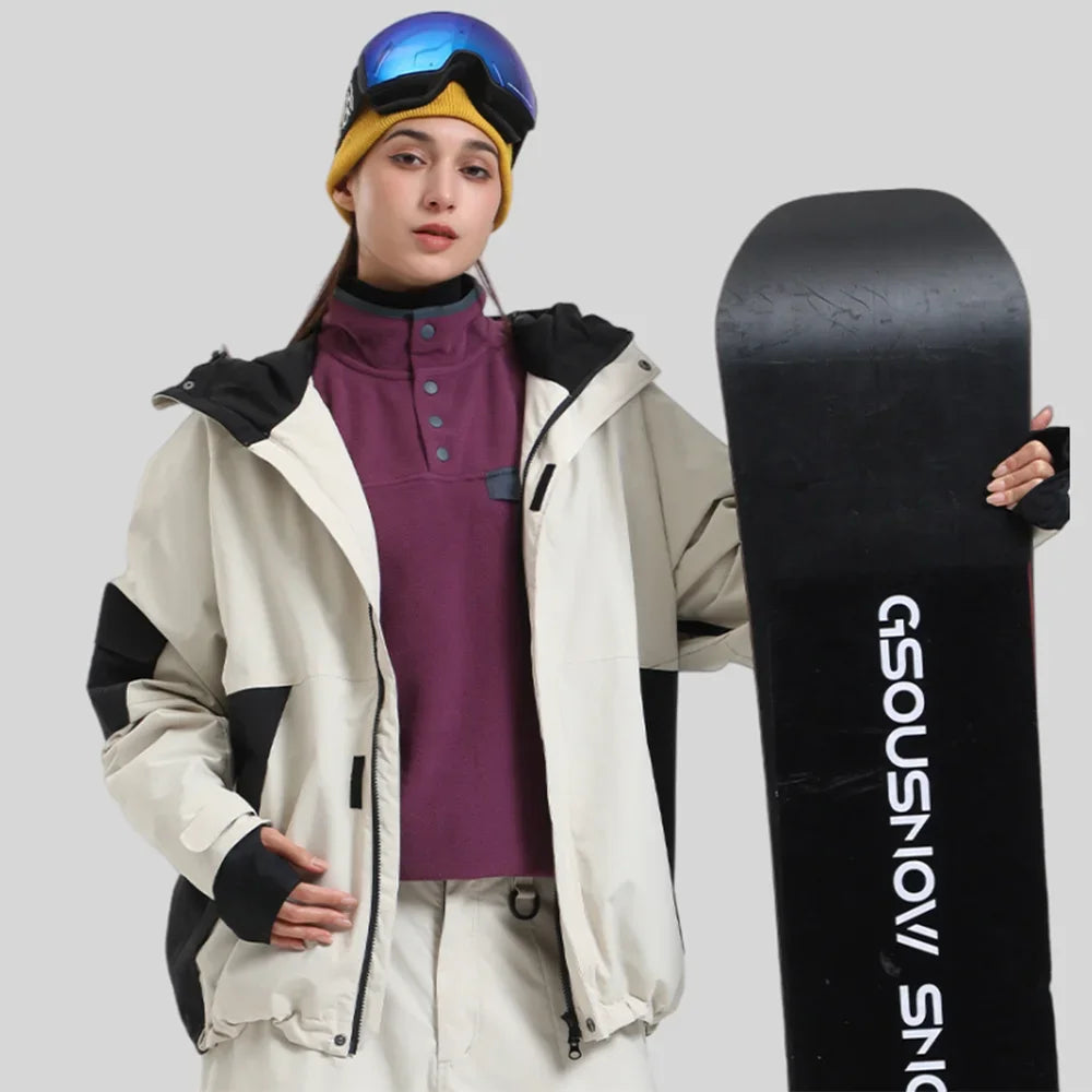 Slidinėjimo Striukė  - Vandeniui Atspari Snowboard Striukė su Gobtuku