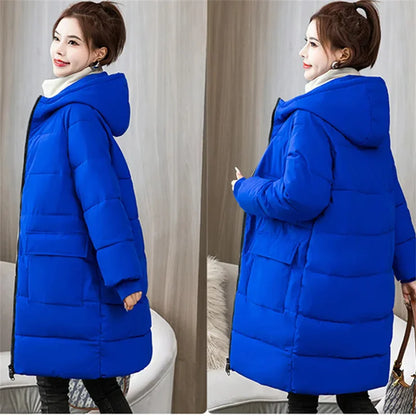 Žieminis Ilgas Paltas Moterims - Vatinė Striukė - Labai Dideli Dydžiai