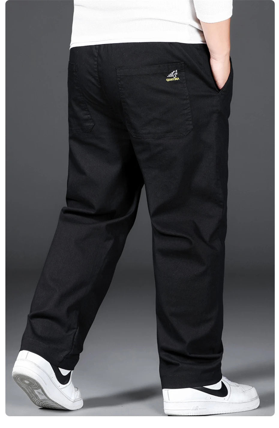 Vyriškos Kelnės - Elastinga Juosmena - Pilkos Juodos