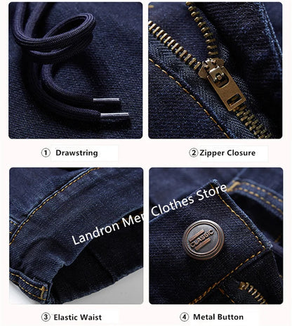 Vyriški Džinsai Didelių Dydžių iki 180KG - Tiesūs Aukštu Liemeniu Dad Džinsai