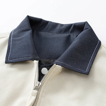 Vyriška Džinsinė Striukė su Spaudiniais - Pavasario Rudens Verslo Casual