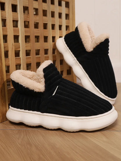 Žieminės Šlepetės Unisex - Šiltos Pliušinės su Kailiuku - Neslystančios - Vyrams Moterims