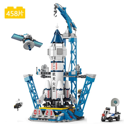 MOC Kosminė Raketa - Paleidimo Centras - Aviacija Konstruktorius Vaikams