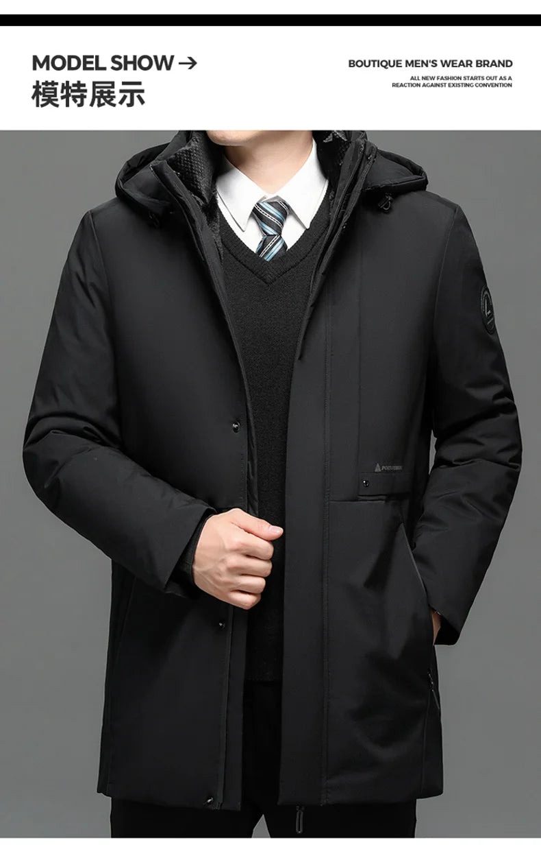 Vyriška Ilga Žieminė Parka Striukė - su Kailiuku ir Gobtuvu