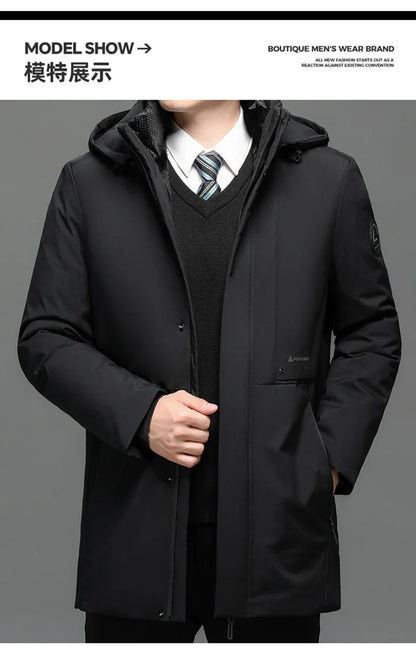 Vyriška Ilga Žieminė Parka Striukė - su Kailiuku ir Gobtuvu