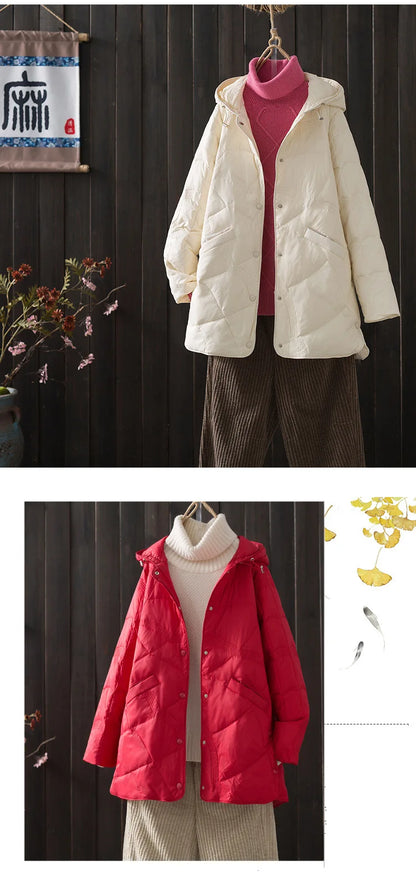 Žieminė Striukė Moterims - 90% Ančių Pūkai - Ultra Lengva -