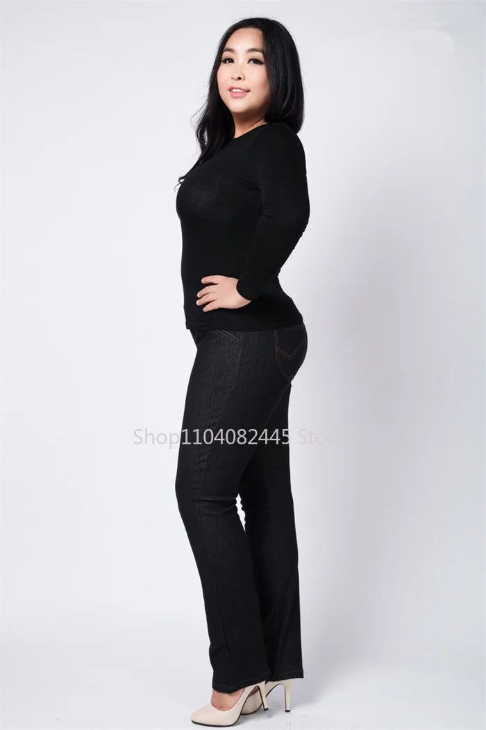 Moteriški Džinsai Aukštoms Moterims Didelių Dydžių - Slim Fit Aukštu Liemeniu