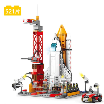 MOC Kosminė Raketa - Paleidimo Centras - Aviacija Konstruktorius Vaikams