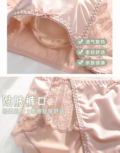 Moteriškos Šilko Kelnaitės - Kvėpuojančios Seksualios Vidutinio Liemens Ice Silk