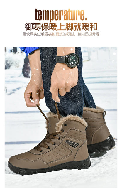 Žieminiai Batai Vyrams - Šilti Pliušiniai - Vandeniui Atsparūs