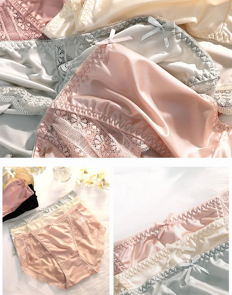 Moteriškos Šilko Kelnaitės - Kvėpuojančios Seksualios Vidutinio Liemens Ice Silk