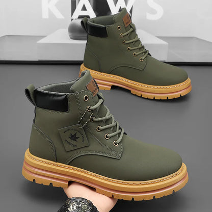 Vyriški Žieminiai Batai su Kailiuku - Šilti Aukšti Batai Storais Padais